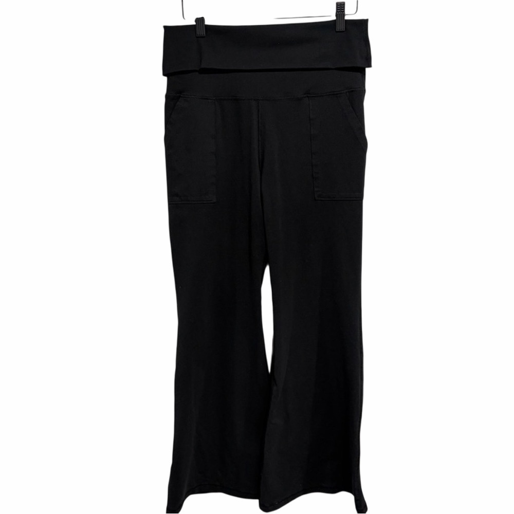 Offline by Aerie Black Flare Leg Women's Leggings Roll Down Waist Pockets